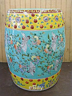 Hand Painted Flower & Bird Chinese Porcelain Garden Stool Seat
