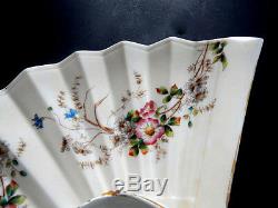 Hand Painted French Asparagus Server in Porcelain Fan Shape