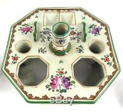 Hand Painted Porcelain Ink Desk Stand In The French Edme Samson Style