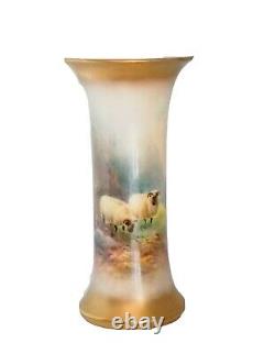 Hand Painted Royal Worcester Sheep Vase c1932
