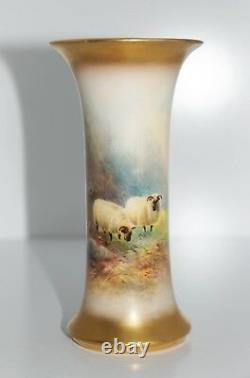 Hand Painted Royal Worcester Sheep Vase c1932