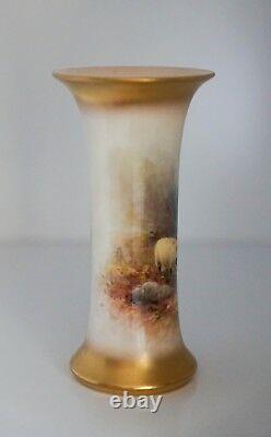 Hand Painted Royal Worcester Sheep Vase c1932