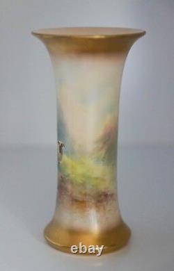 Hand Painted Royal Worcester Sheep Vase c1932