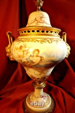 Hand Painted Sevres Style Louis XVI Form Potpourri Vase