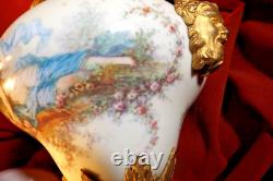 Hand Painted Sevres Style Louis XVI Form Potpourri Vase