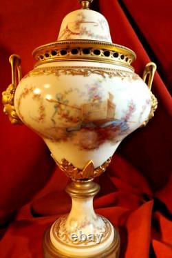 Hand Painted Sevres Style Louis XVI Form Potpourri Vase