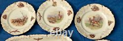 Hand Painted Wildlife Game Platter with 11 Plates Set is #0610 Embossed