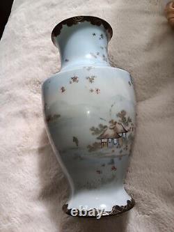 Hand painted Antique Japanese porcelain Vase. Beautiful Landscape scenery