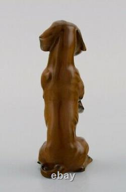 Hand-painted Rosenthal porcelain figurine. Standing dachshund. Mid-20th century