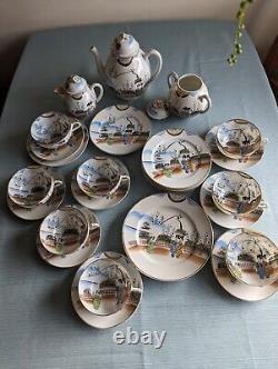 Hand painted eggshell porcelain Japanese tea set. Dai Nippon. Vintage original