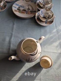 Hand painted eggshell porcelain Japanese tea set. Dai Nippon. Vintage original