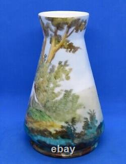 Hand painted porcelain 19th century antique dog design vase