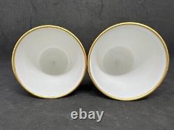 Handel Ware Glass-Of Meriden CT. Hand Painted Egg Cups, Set Of 2 3 3/4