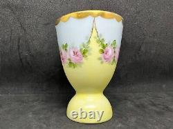 Handel Ware Glass-Of Meriden CT. Hand Painted Egg Cups, Set Of 2 3 3/4