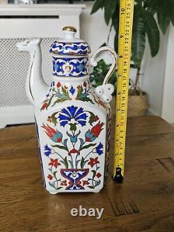 Handmade And Hand Painted Signed Kütahya Porcelain Coffee Pot