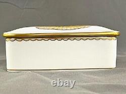 Herend 7971 Porcelain Yellow Fishnet Trinket Box Mallards Ducks 5 Hand Painted