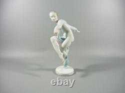 Herend, Art Deco Nude Ballerina Girl, Handpainted Porcelain Figurine! (h103)