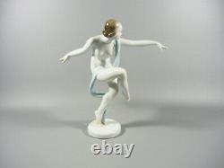 Herend, Art Deco Nude Ballerina Girl, Handpainted Porcelain Figurine! (h103)