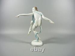 Herend, Art Deco Nude Ballerina Girl, Handpainted Porcelain Figurine! (h103)