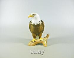 Herend, Bald Eagle Bird On A Log 5, Handpainted Porcelain Figurine, Mcd! (i007)