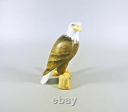 Herend, Bald Eagle Bird On A Log 5, Handpainted Porcelain Figurine, Mcd! (i007)