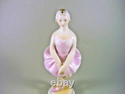 Herend, Ballerina Girl In Pink Dress 6.9, Handpainted Porcelain Figurine (b085)