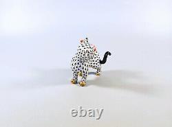 Herend, Black Fishnet Cat & Bird Friend, Handpainted Porcelain Figurine! (i017)