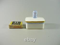Herend, Blue Fishnet Vh Cigarette Box With Owl Bird Handpainted Porcelain! (b001)
