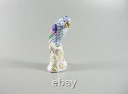 Herend Blue Fishnet Vh Popinjay Parrot Bird Handpainted Porcelain Figurine(b004)