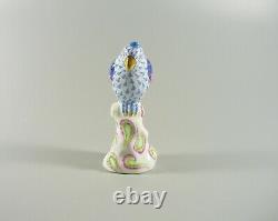 Herend Blue Fishnet Vh Popinjay Parrot Bird Handpainted Porcelain Figurine(b004)