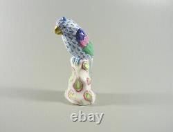 Herend Blue Fishnet Vh Popinjay Parrot Bird Handpainted Porcelain Figurine(b004)