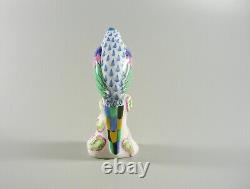 Herend Blue Fishnet Vh Popinjay Parrot Bird Handpainted Porcelain Figurine(b004)