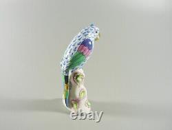 Herend Blue Fishnet Vh Popinjay Parrot Bird Handpainted Porcelain Figurine(b004)