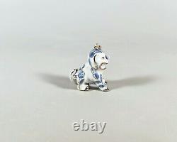 Herend, Blue Jardin Zoologique Foo-dog, Porcelain Figurine Pendant! (i045)