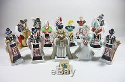 Herend, Bridal Party, Wedding Collection Of 13 Handpainted Porcelain Figurines