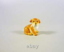 Herend, Brown Puppy Little Dog, Miniature Handpainted Porcelain Figurine! (i029)