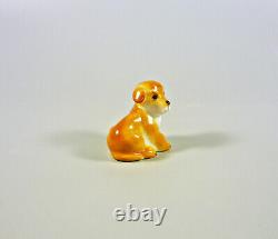 Herend, Brown Puppy Little Dog, Miniature Handpainted Porcelain Figurine! (i029)