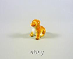 Herend, Brown Puppy Little Dog, Miniature Handpainted Porcelain Figurine! (i029)