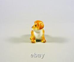 Herend, Brown Puppy Little Dog, Miniature Handpainted Porcelain Figurine! (i029)