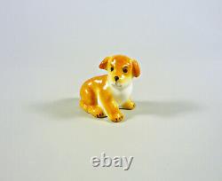 Herend, Brown Puppy Little Dog, Miniature Handpainted Porcelain Figurine! (i029)