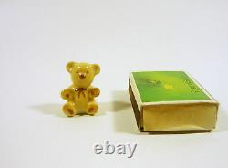 Herend, Brown Teddy Bear Toy, Miniature Handpainted Porcelain Figurine! (i028)