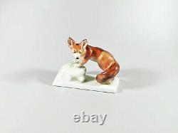 Herend, Fox Standing 4.4, Handpainted Porcelain Figurine! (t010)