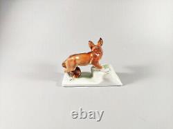 Herend, Fox Standing 4.4, Handpainted Porcelain Figurine! (t010)