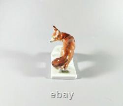 Herend, Fox Standing 4.4, Handpainted Porcelain Figurine! (t010)