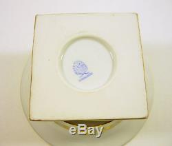 Herend, Gold & White Or Clawfoot Cachepot Vase 5.6, Handpainted Porcelain