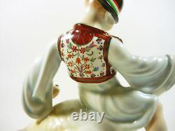 Herend Goose Rider Boy, Matyo Embroidery, Handpainted Porcelain Figurine! (j081)