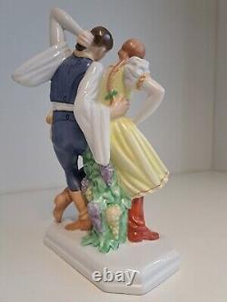 Herend Hungary 5513 Porcelain Dancing Couple Figure Group Hand Painted