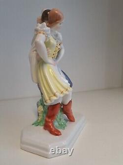 Herend Hungary 5513 Porcelain Dancing Couple Figure Group Hand Painted