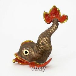 Herend Hungary Fishnet Koi Dolphin Fish Hand Painted Porcelain Figurine Vintage