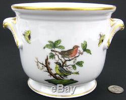 Herend Hungary Hand-Painted Porcelain ROTHSCHILD BIRD Cache Pot Planter Jardinie